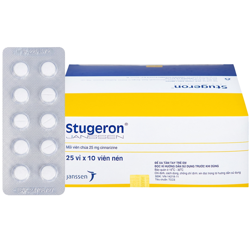 Stugeron 25mg Janssen điều trị rối loạn tuần hoàn não